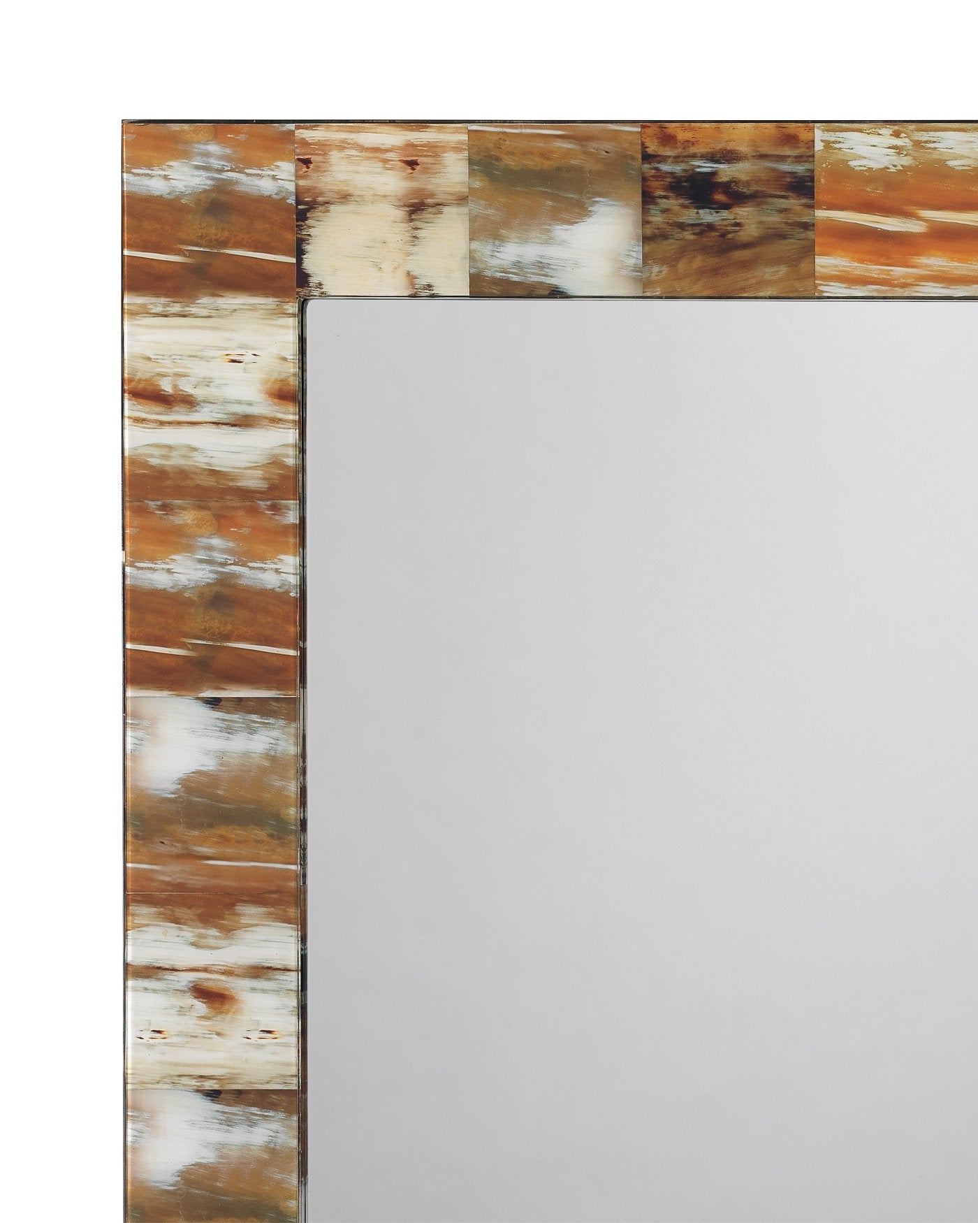 Jamie Young Medium Rectangle Mirror In Natural Faux Horn