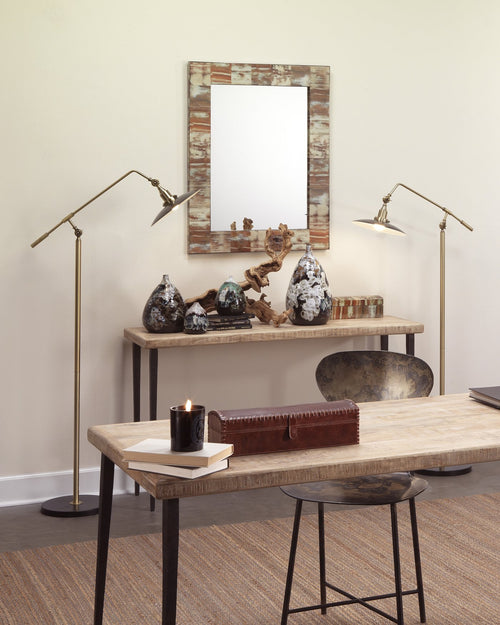 Jamie Young Medium Rectangle Mirror In Natural Faux Horn
