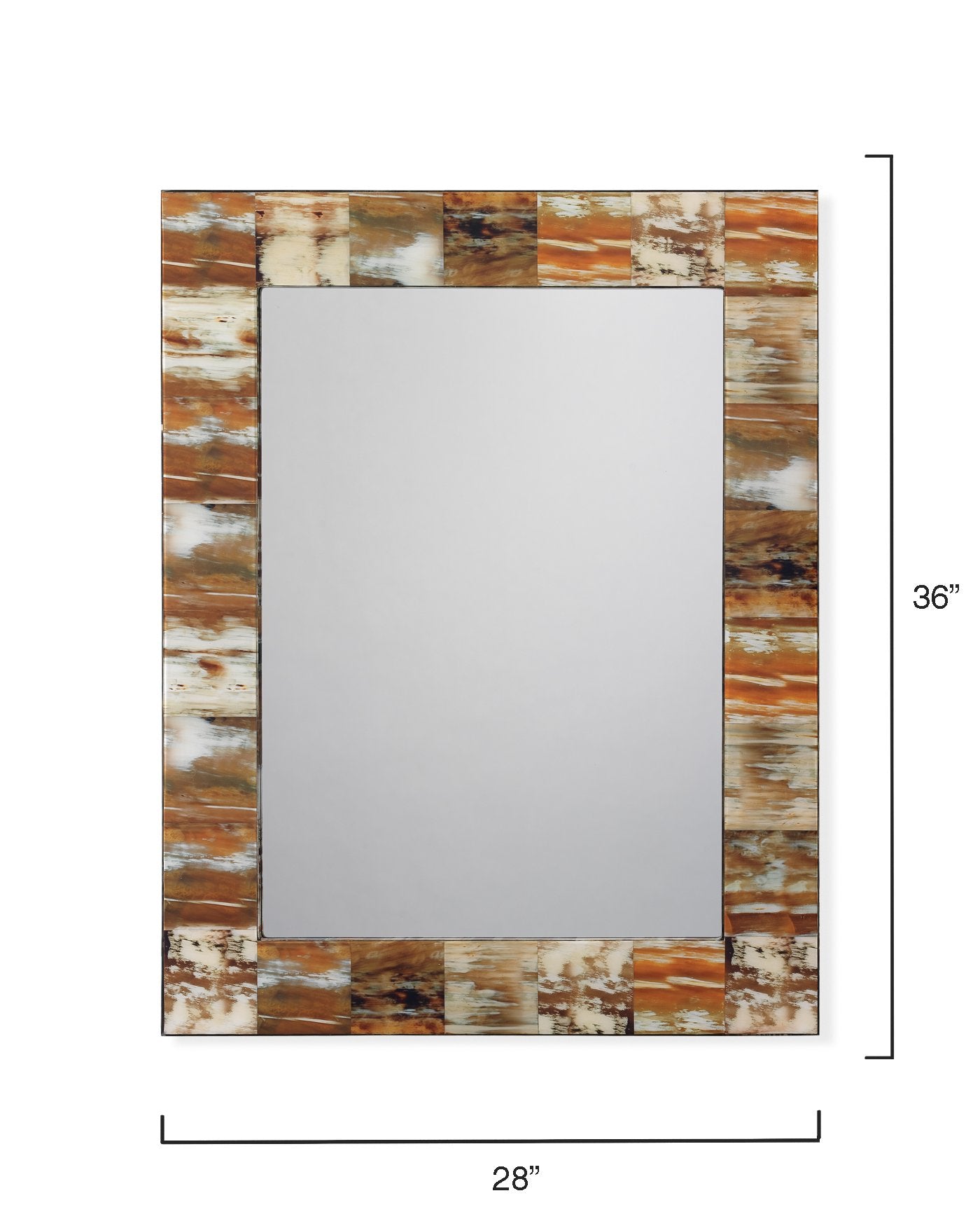 Jamie Young Medium Rectangle Mirror In Natural Faux Horn