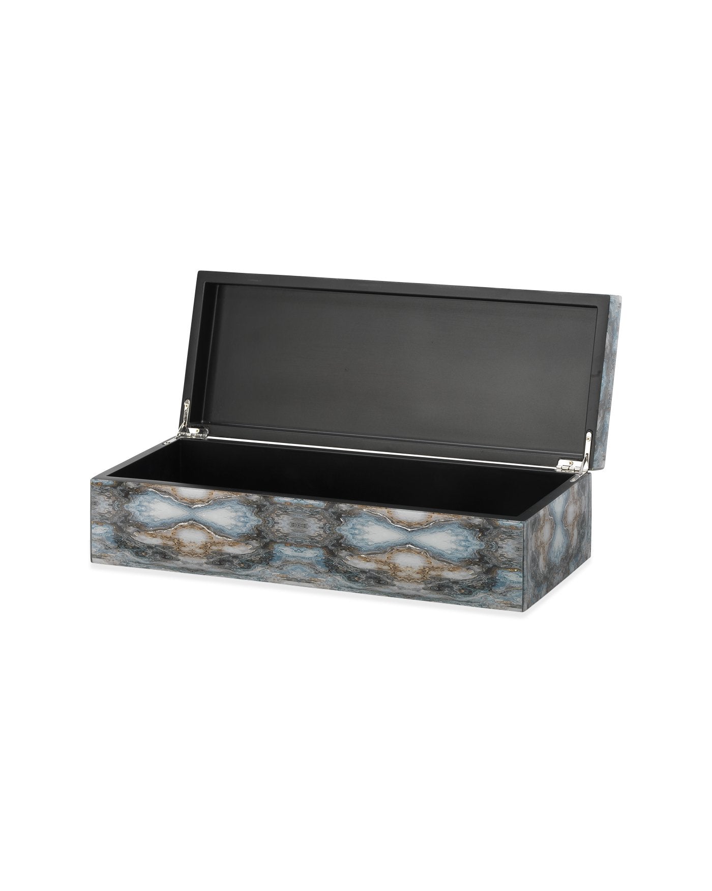 Jamie Young Rorschach Long Box In Indigo Blue Lacquer