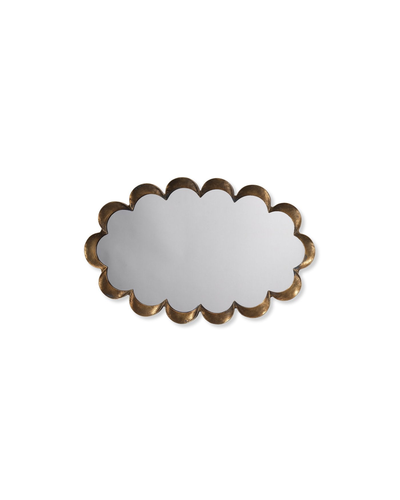 Jamie Young Scalloped Mirror In Antique Brass