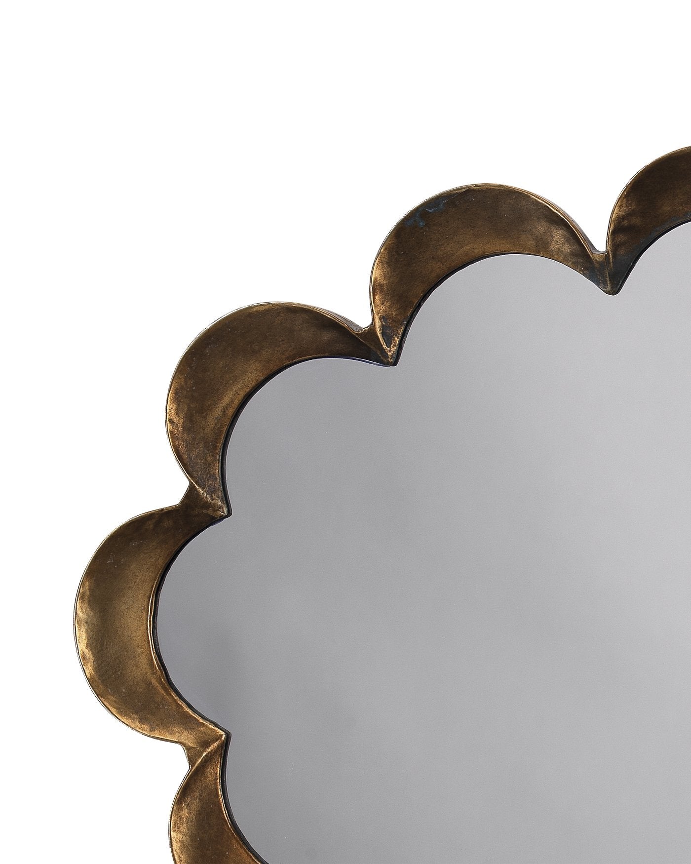 Jamie Young Scalloped Mirror In Antique Brass