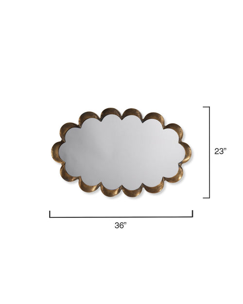 Jamie Young Scalloped Mirror In Antique Brass