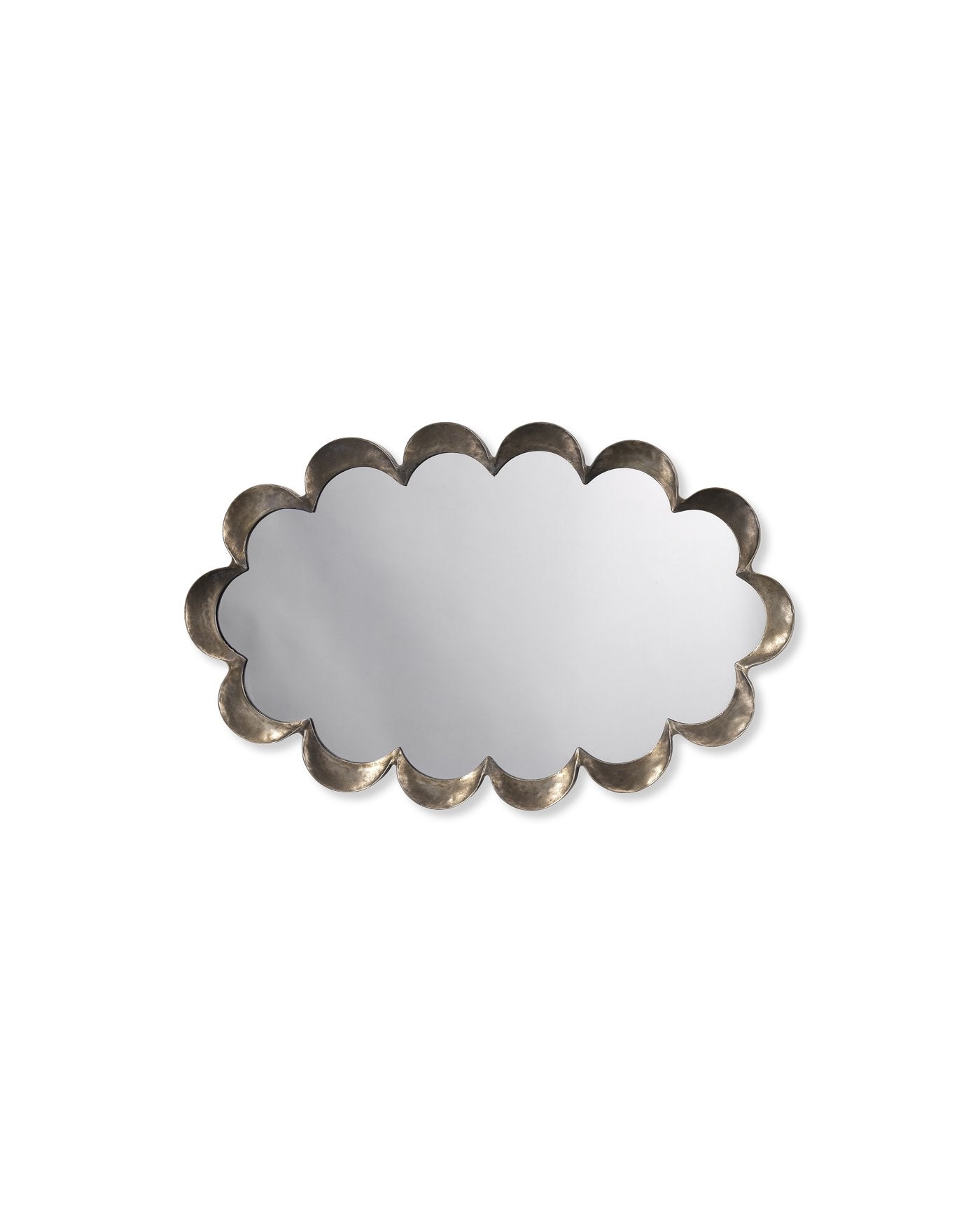 Jamie Young Scalloped Mirror In Antique Brass