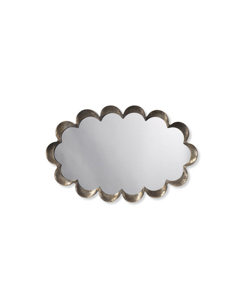 Jamie Young Scalloped Mirror In Antique Brass