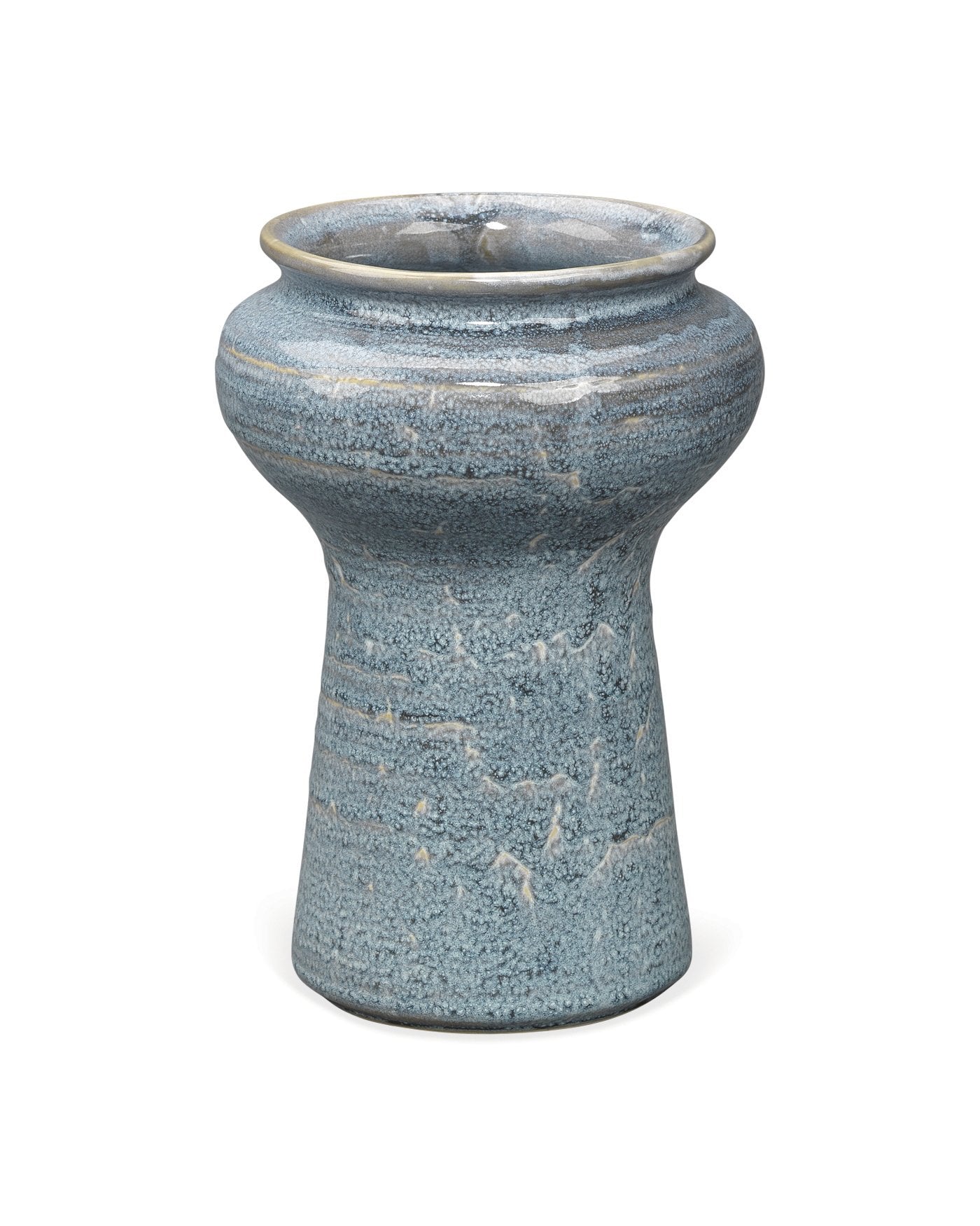 Jamie Young Snorkel Vases In Blue Reactive Glaze (Set Of 2)