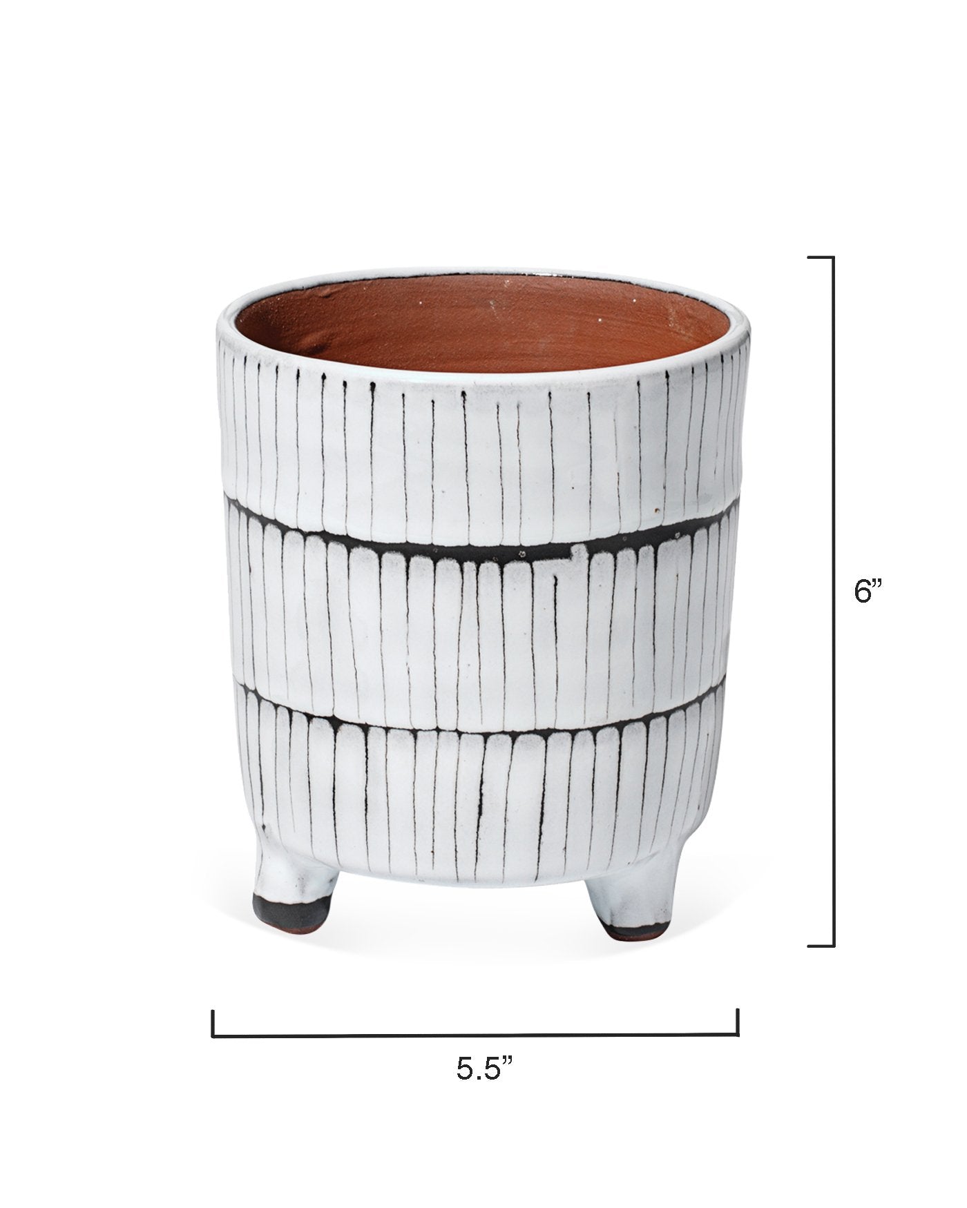 Jamie Young Striae Vessels In Cream & Dark Grey Ceramic (Set Of 3)