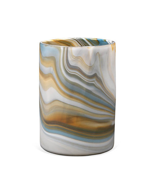 Jamie Young Medium Terrene Vase In Grey Swirl Glass