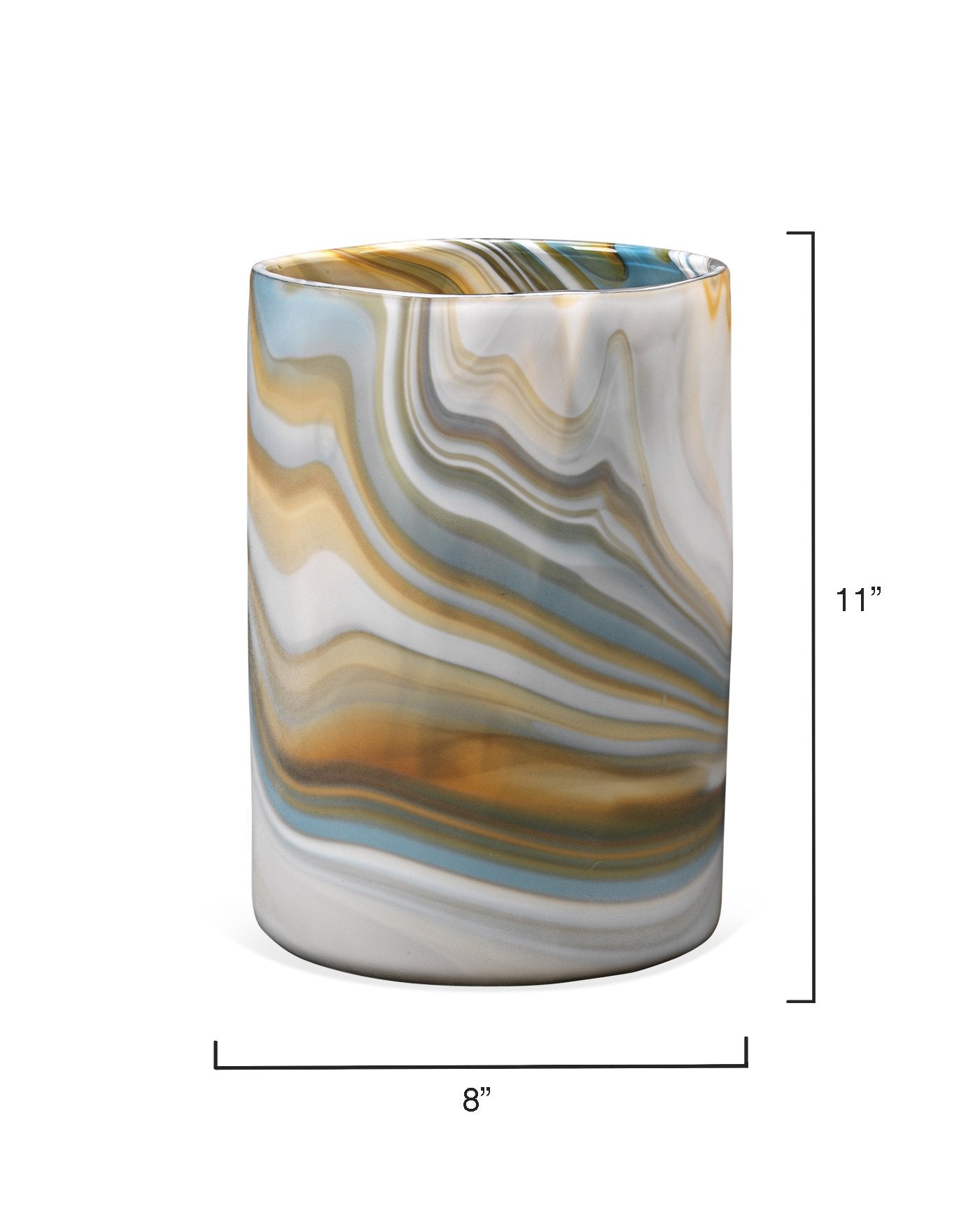 Jamie Young Medium Terrene Vase In Grey Swirl Glass