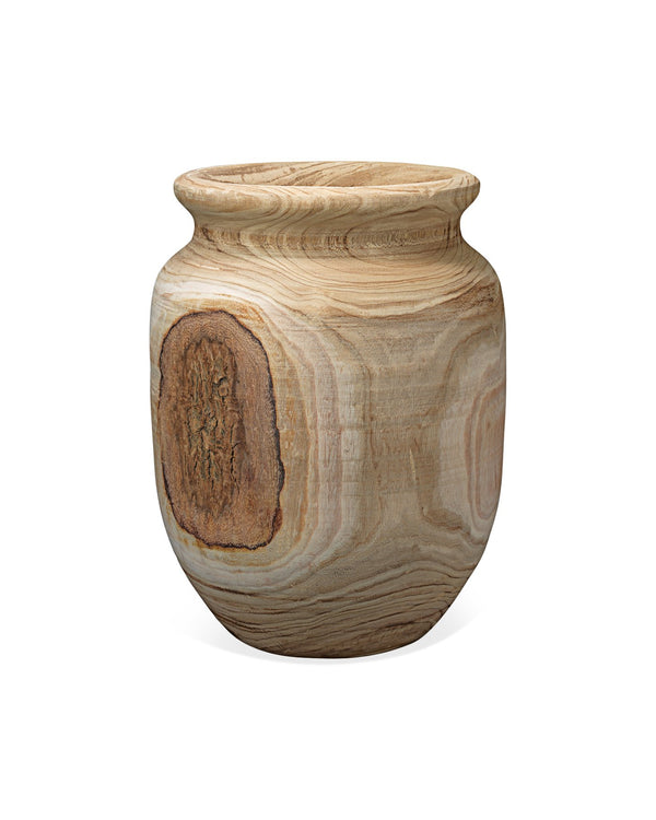 Jamie Young Topanga Wooden Vase In Natural Wood