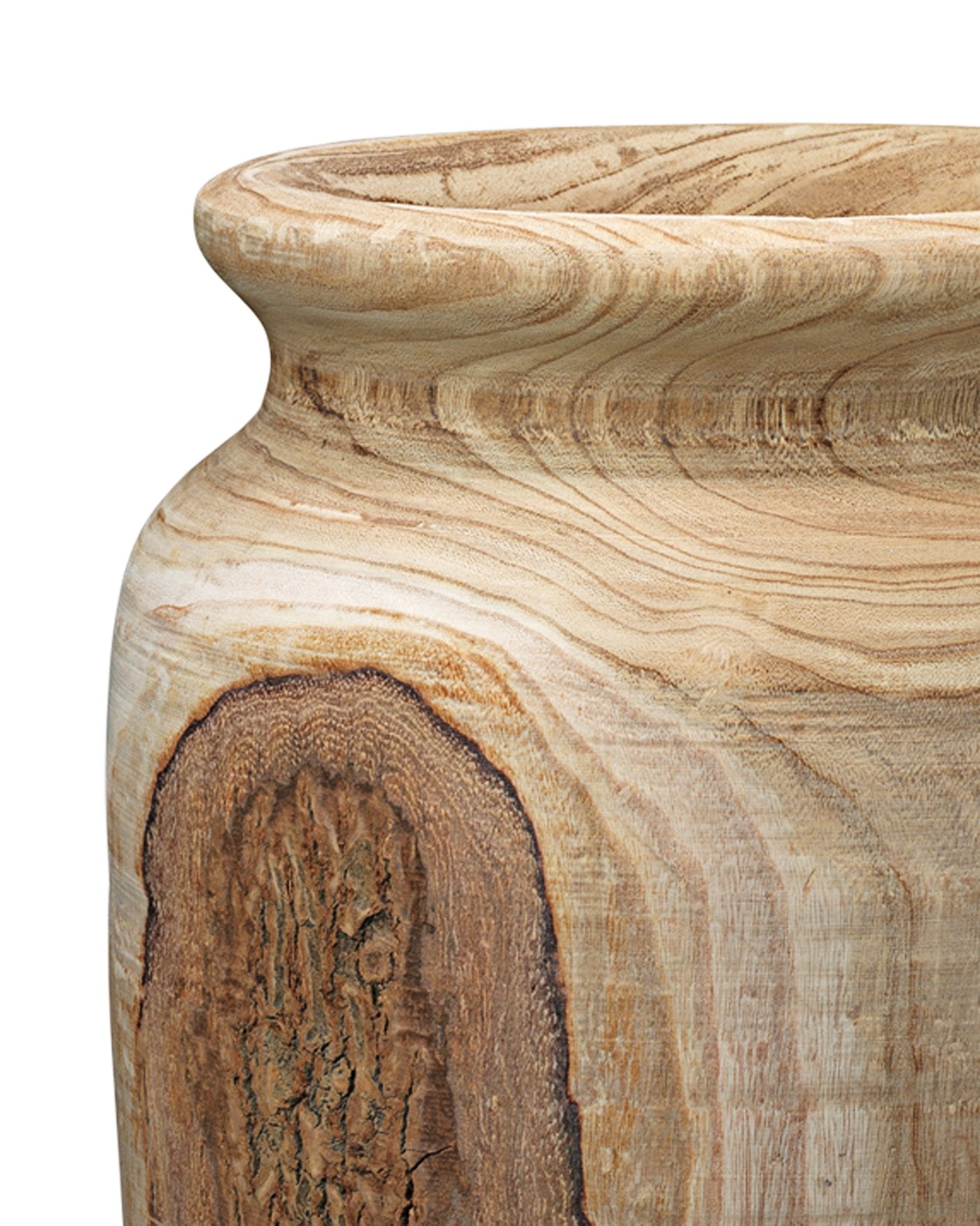Jamie Young Topanga Wooden Vase In Natural Wood