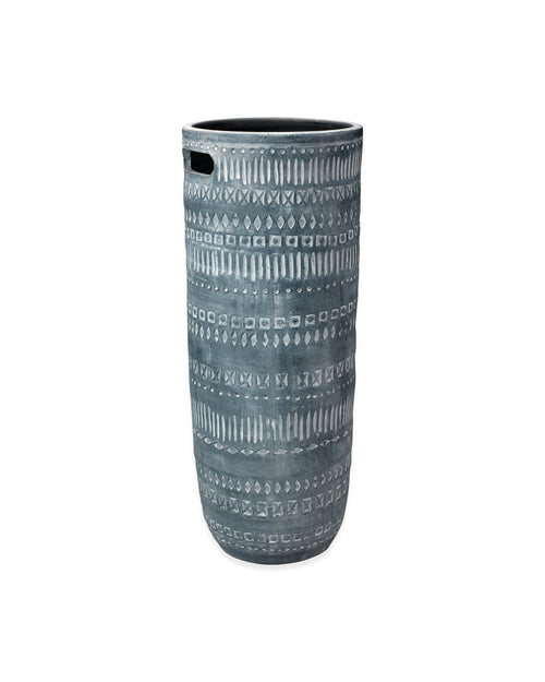 Jamie Young Large Zion Ceramic Vase In Grey And White