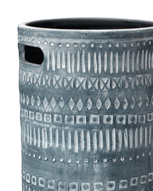 Jamie Young Large Zion Ceramic Vase In Grey And White