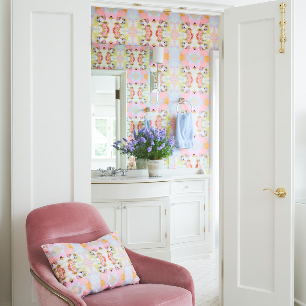 Laura Park Brooks Avenue Pink Linen Cotton Pillow