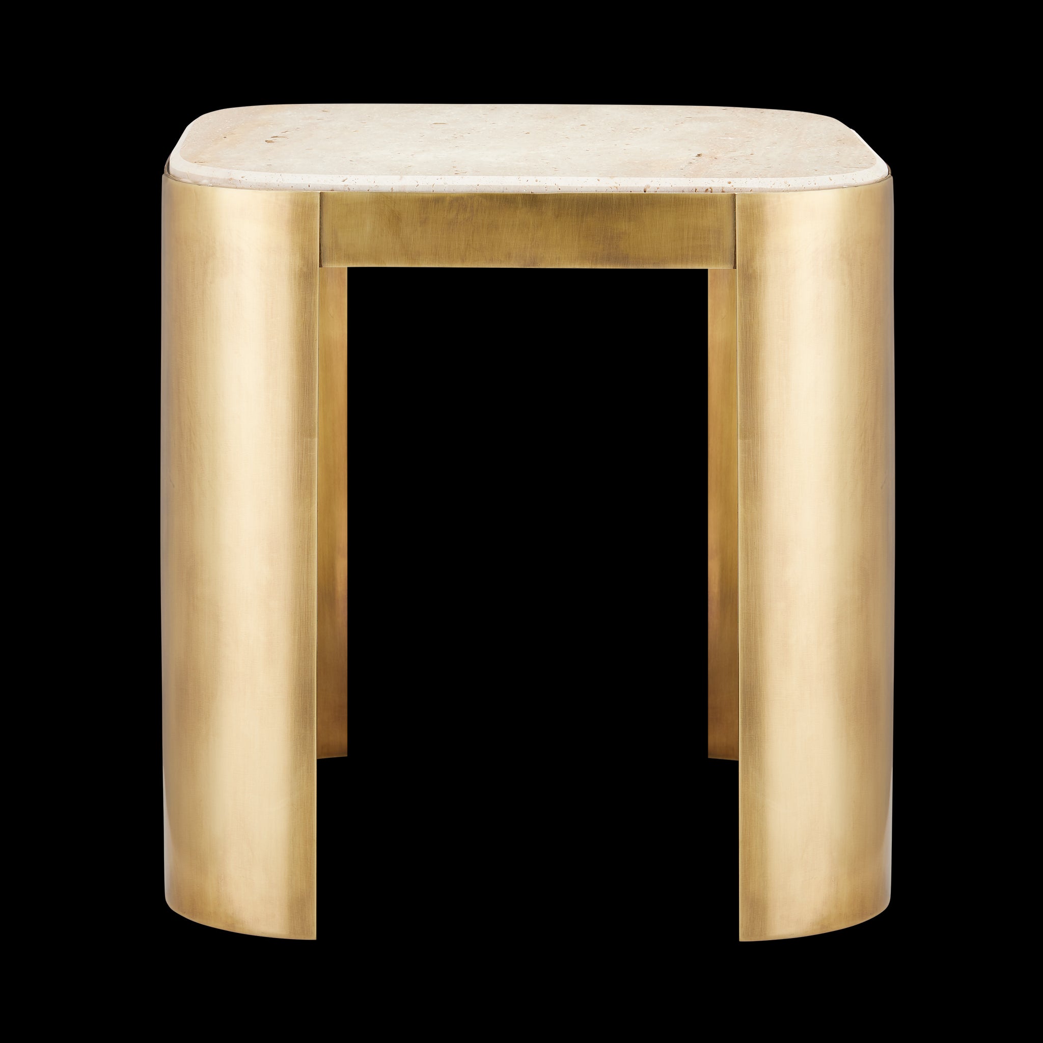 Currey & Company 20.5" Sev Travertine Accent Table