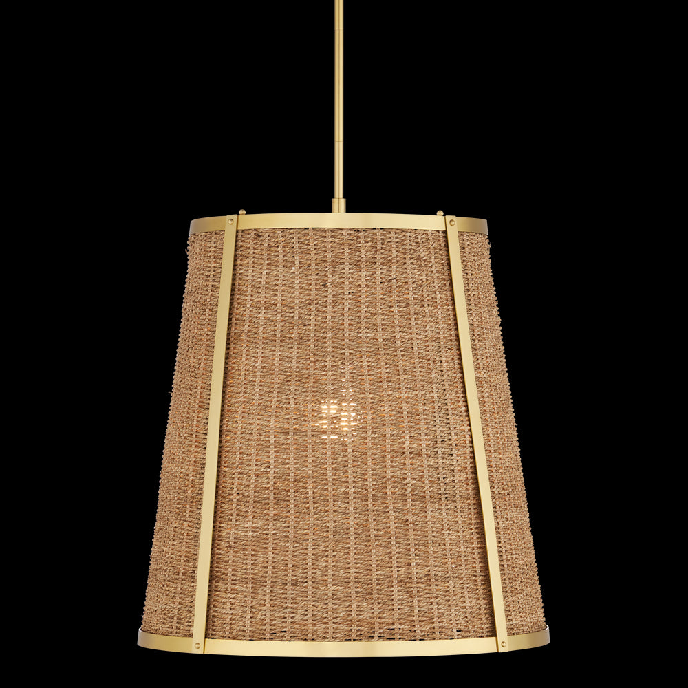 Currey & Company Deauville 22" Seagrass 1 Light Pendant