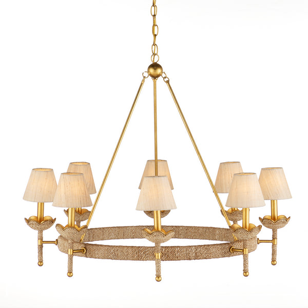 Currey & Company Vichy 35.5" Rope 8 Light Chandelier