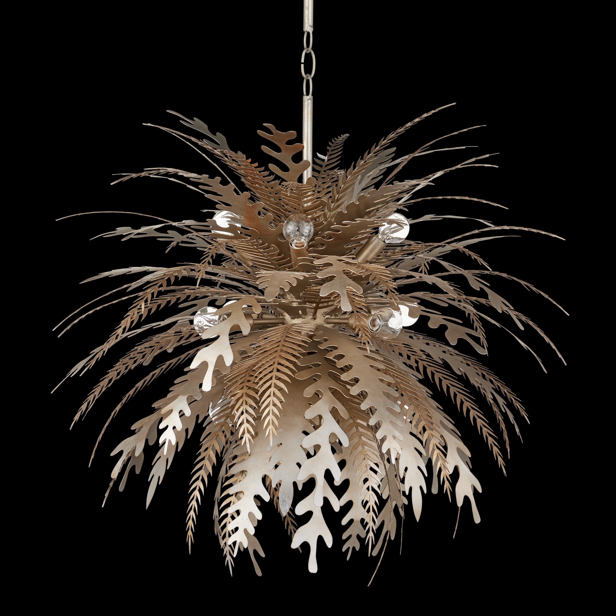 Currey & Company Abyssinia 34" Contemporary Silver 12 Light Chandelier