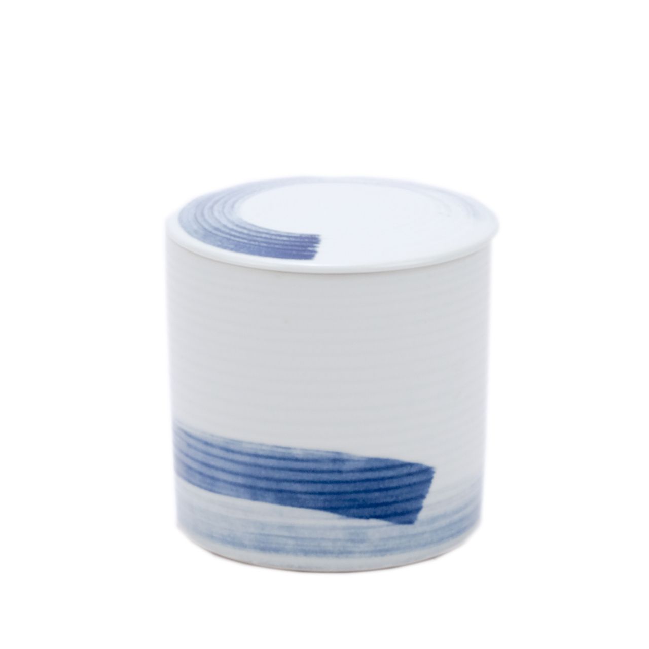 B&W Brushstroke Flat Lid Tea Jar Large By Legends Of Asia