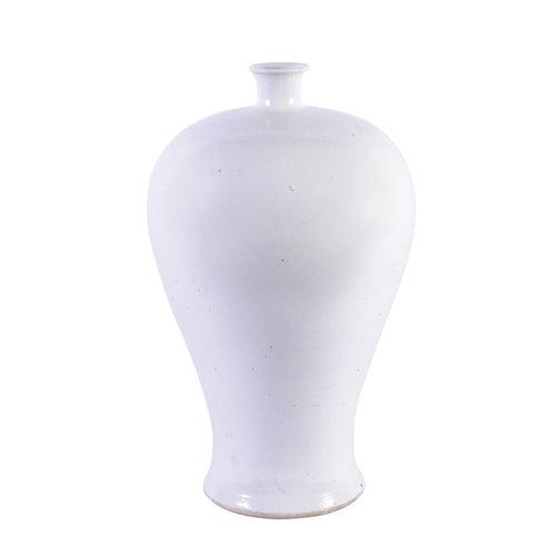 Rustic Matte White Plum Vase Large By Legends Of Asia