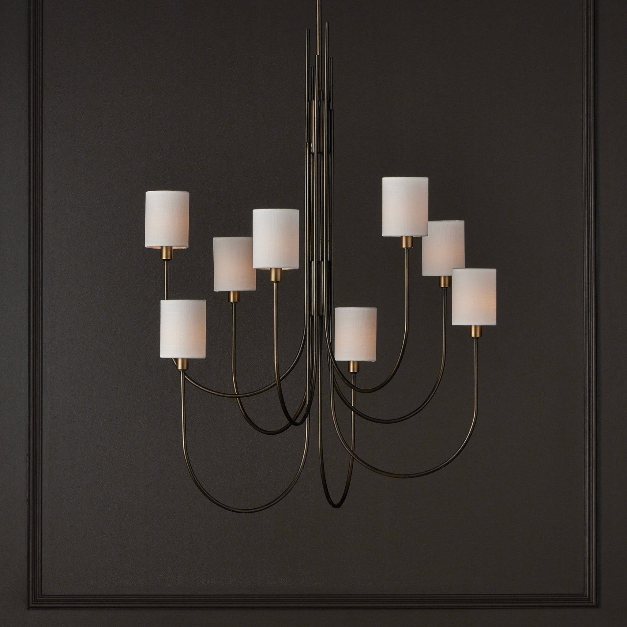 Currey & Company Archetype 32.5" Bronze 8 Light Chandelier