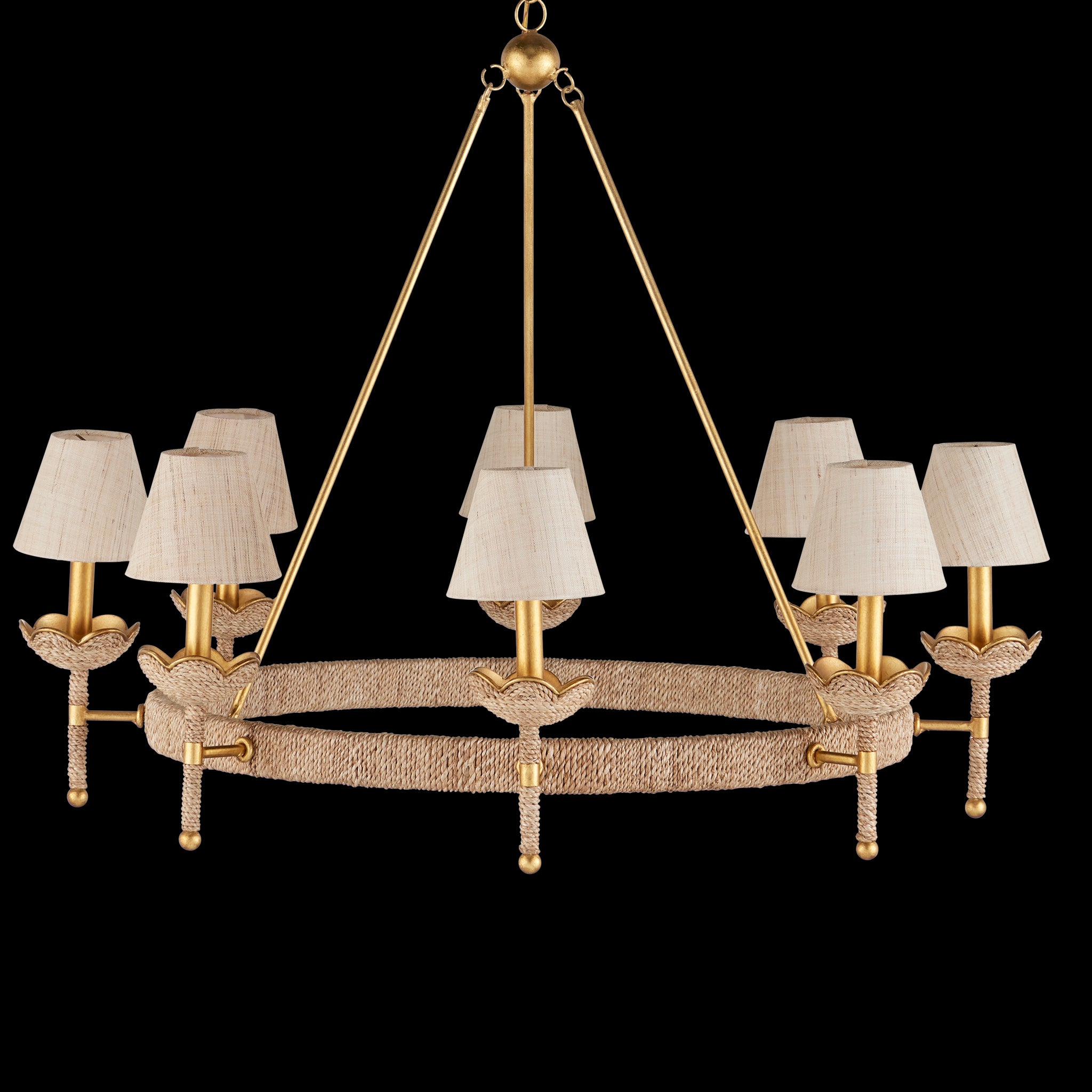 Currey & Company Vichy 35.5" Rope 8 Light Chandelier