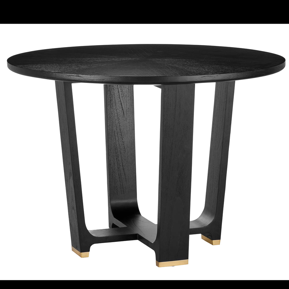 Currey & Company 29.75" Blake Black Mindi Wood Dining Table