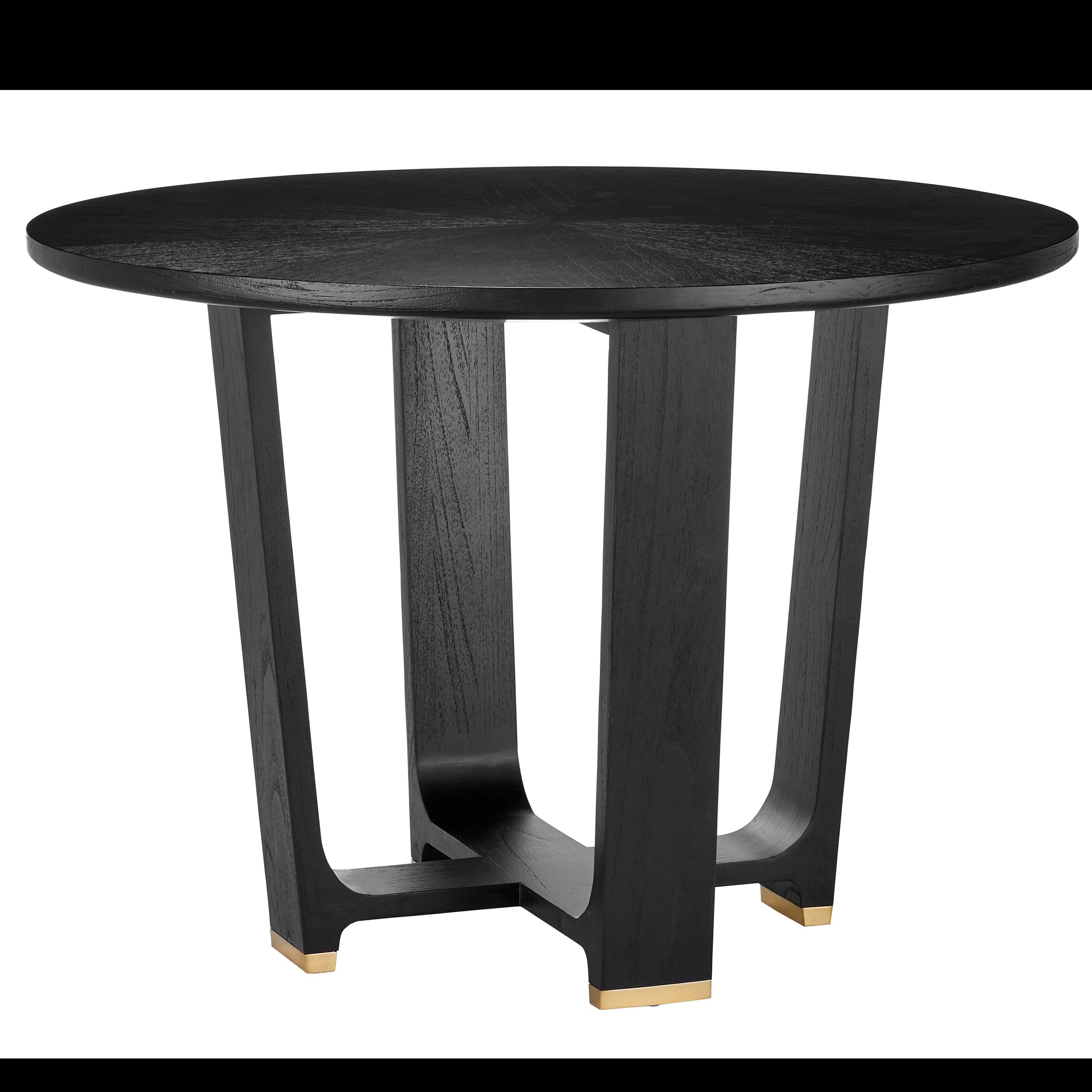 Currey & Company 29.75" Blake Black Mindi Wood Dining Table