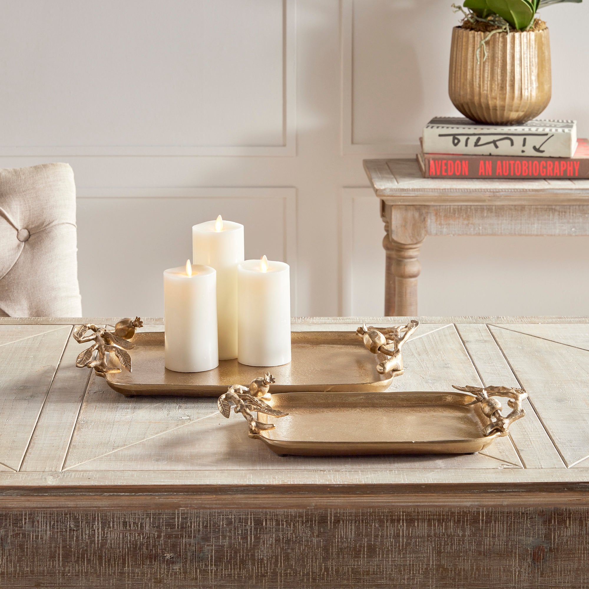 Napa Home And Garden Pomegranate Branch Decorative Trays, Set Of 2