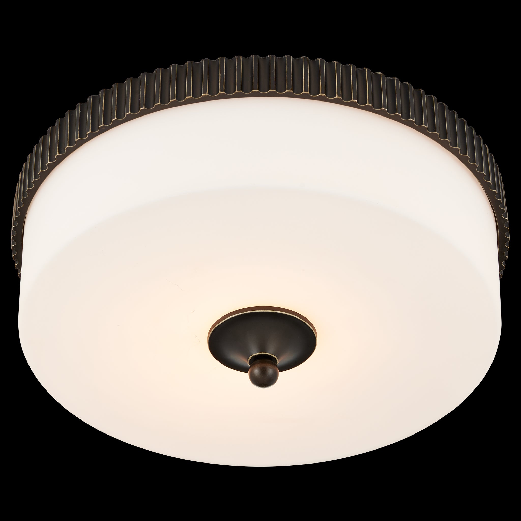 Currey & Company Bryce 16.25" Bronze 1 Light Led Flush Mount