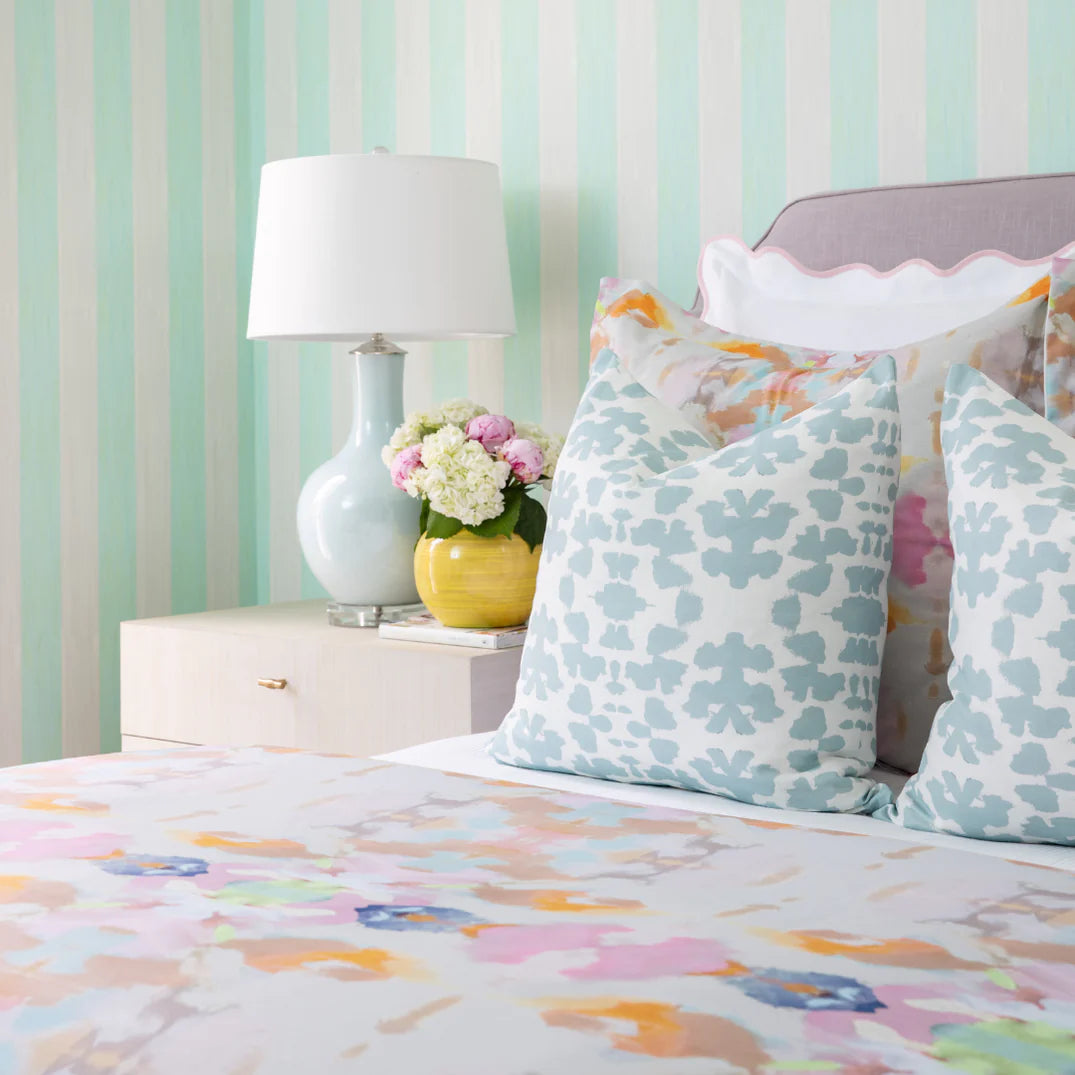 Laura Park Chintz Mist Linen Cotton Pillow