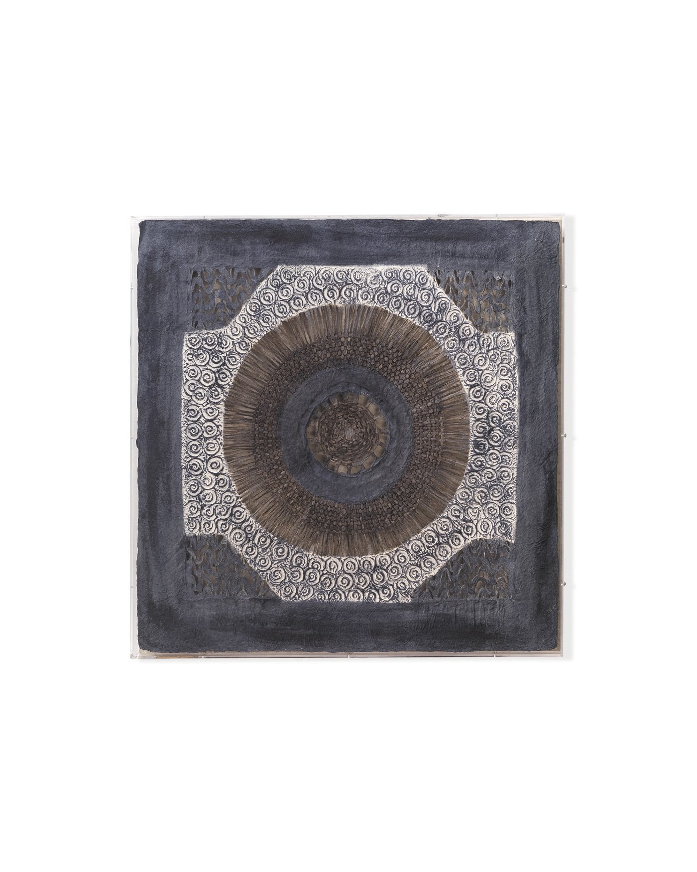Jamie Young Batik Square Framed Wall Art In Indigo Paper