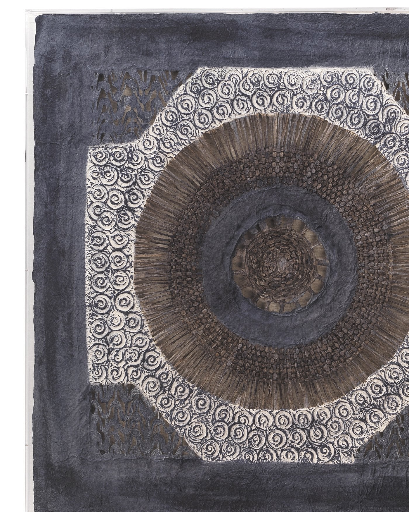 Jamie Young Batik Square Framed Wall Art In Indigo Paper