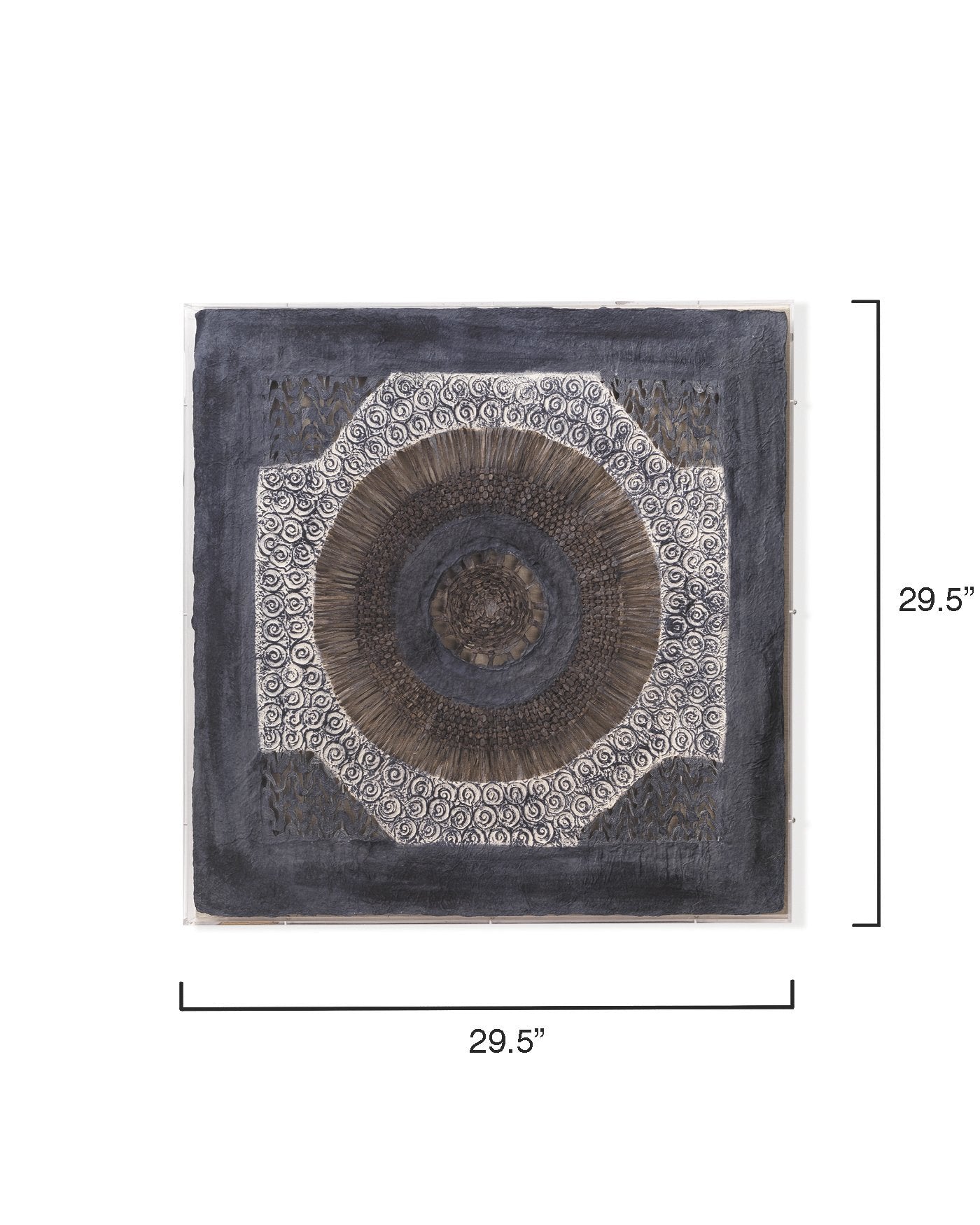 Jamie Young Batik Square Framed Wall Art In Indigo Paper