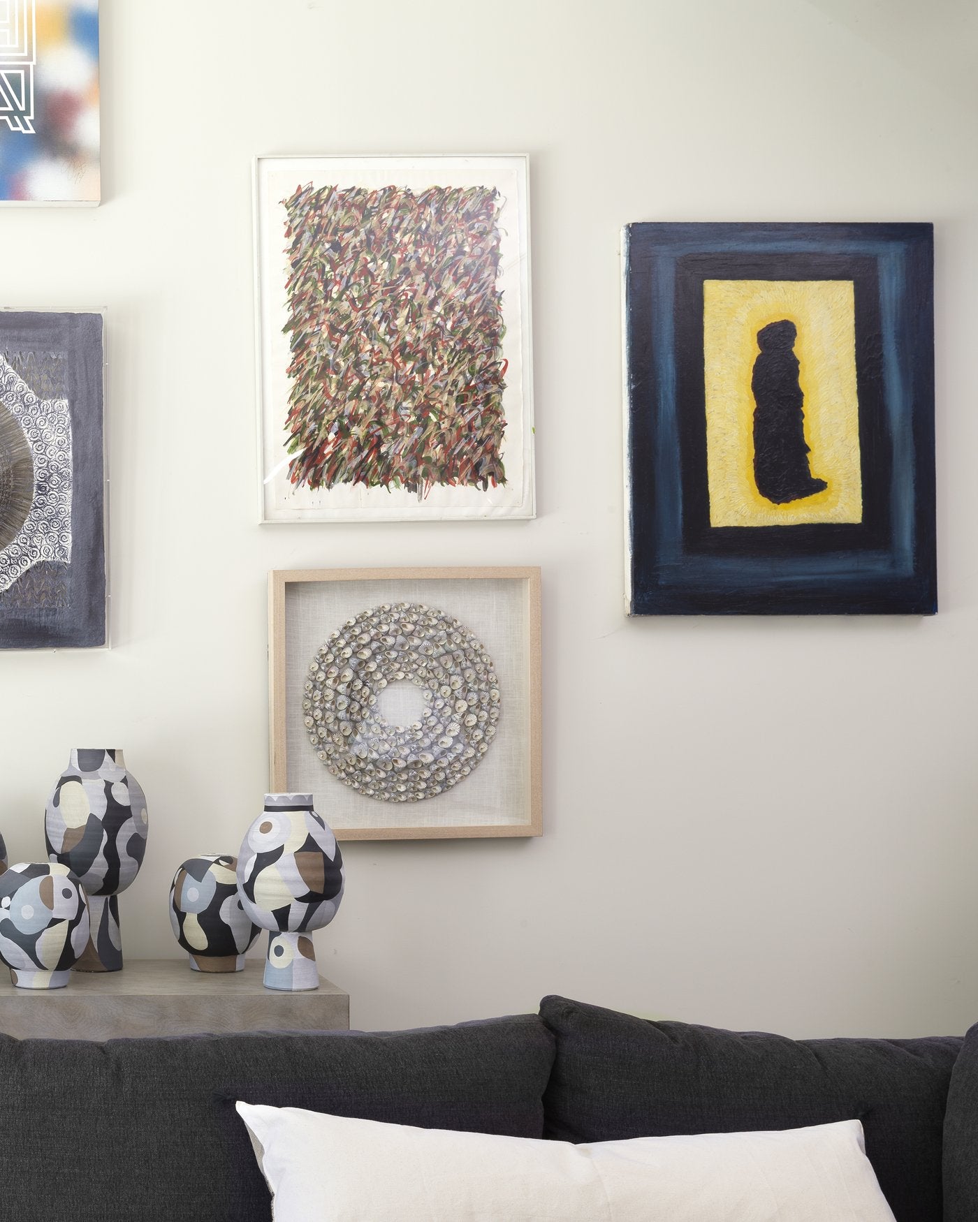 Jamie Young Bora Bora Framed Wall Art In Taupe Snail Shell