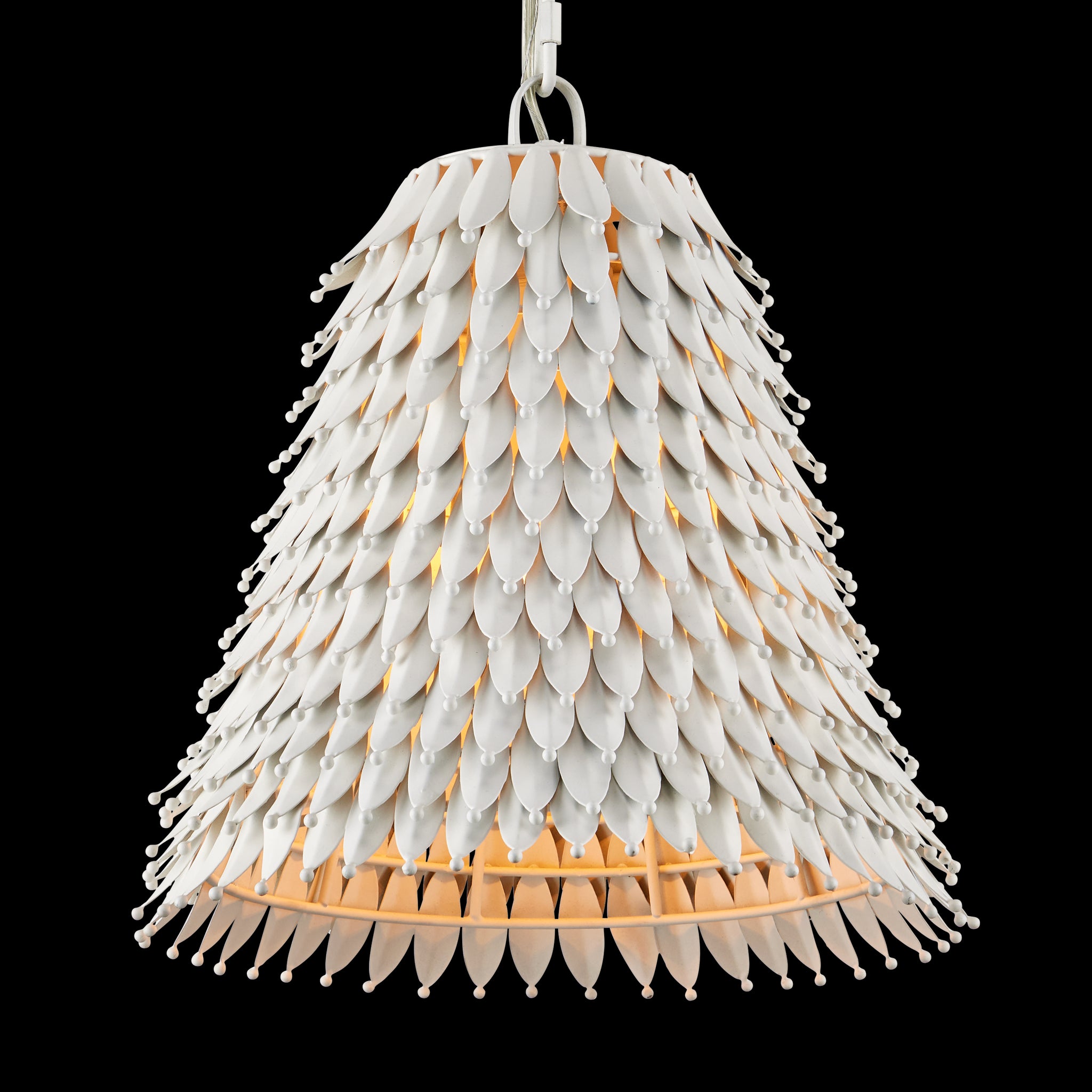 Currey & Company Overlay 12.5" White 1 Light Pendant