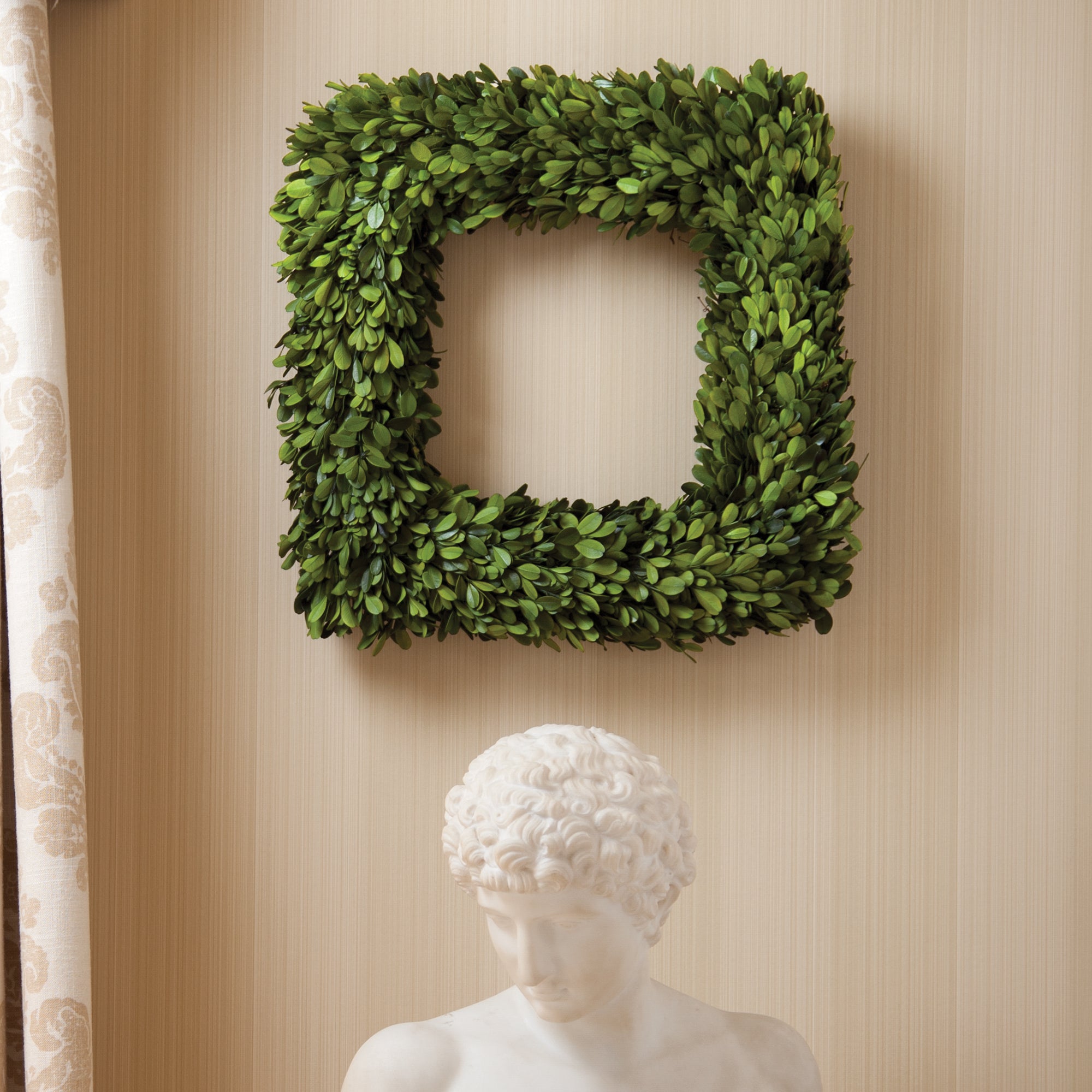 Napa Home And Garden Boxwood Square Wreath 16"