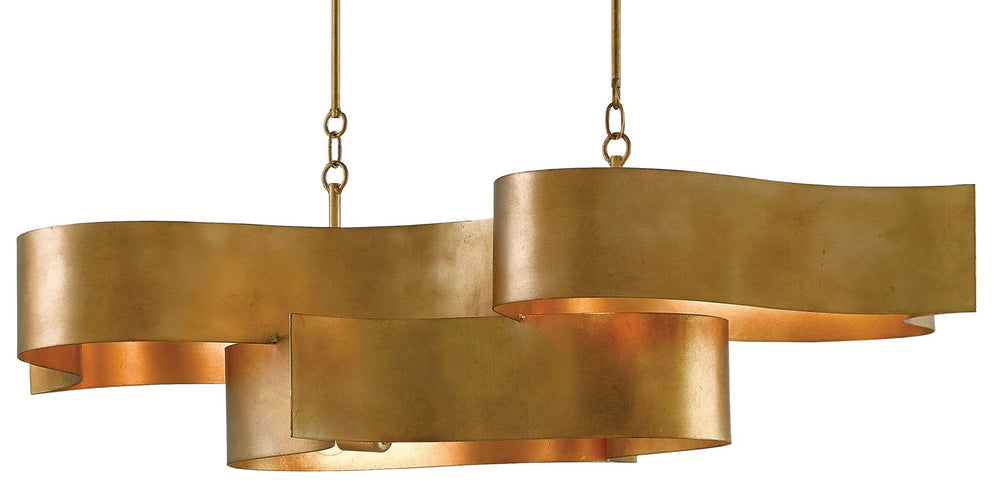 Currey and Company - Grand Lotus Gold Oval Chandelier
