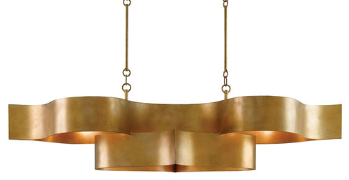 Currey and Company - Grand Lotus Gold Oval Chandelier