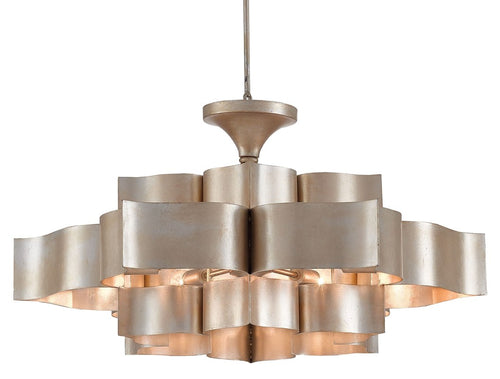 Currey and Company - Grand Lotus Silver Large Chandelier