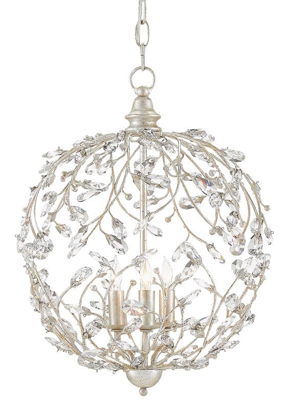 Currey & Company Crystal Bud Silver Orb Chandelier