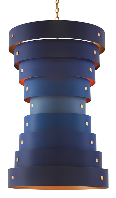 Graduation Chandelier in Navy Blue by Currey and Company