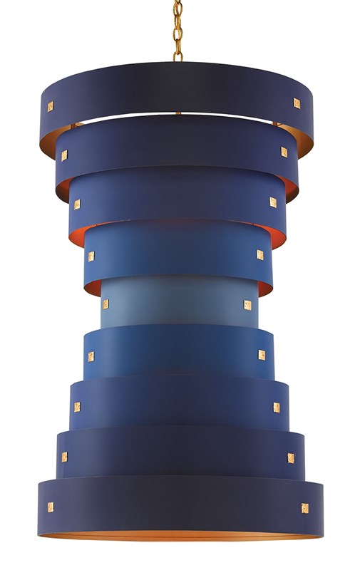 Graduation Chandelier in Navy Blue by Currey and Company