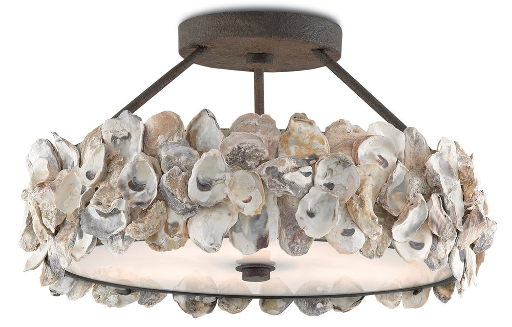 Currey & Company Oyster Semi Flush