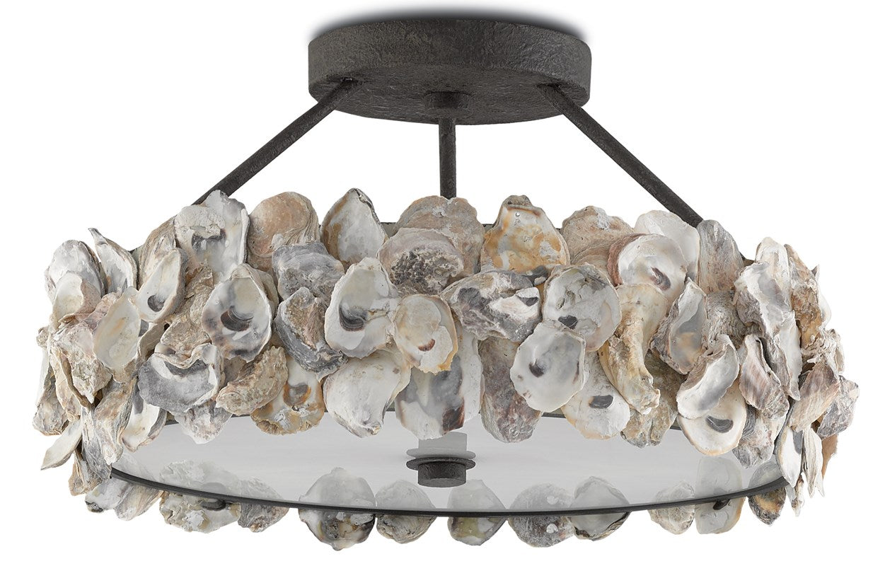 Currey & Company Oyster Semi Flush