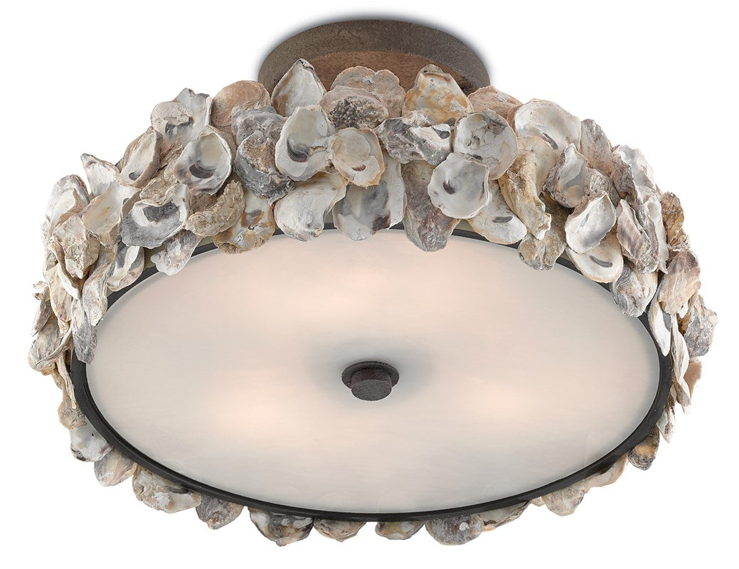 Currey & Company Oyster Semi Flush