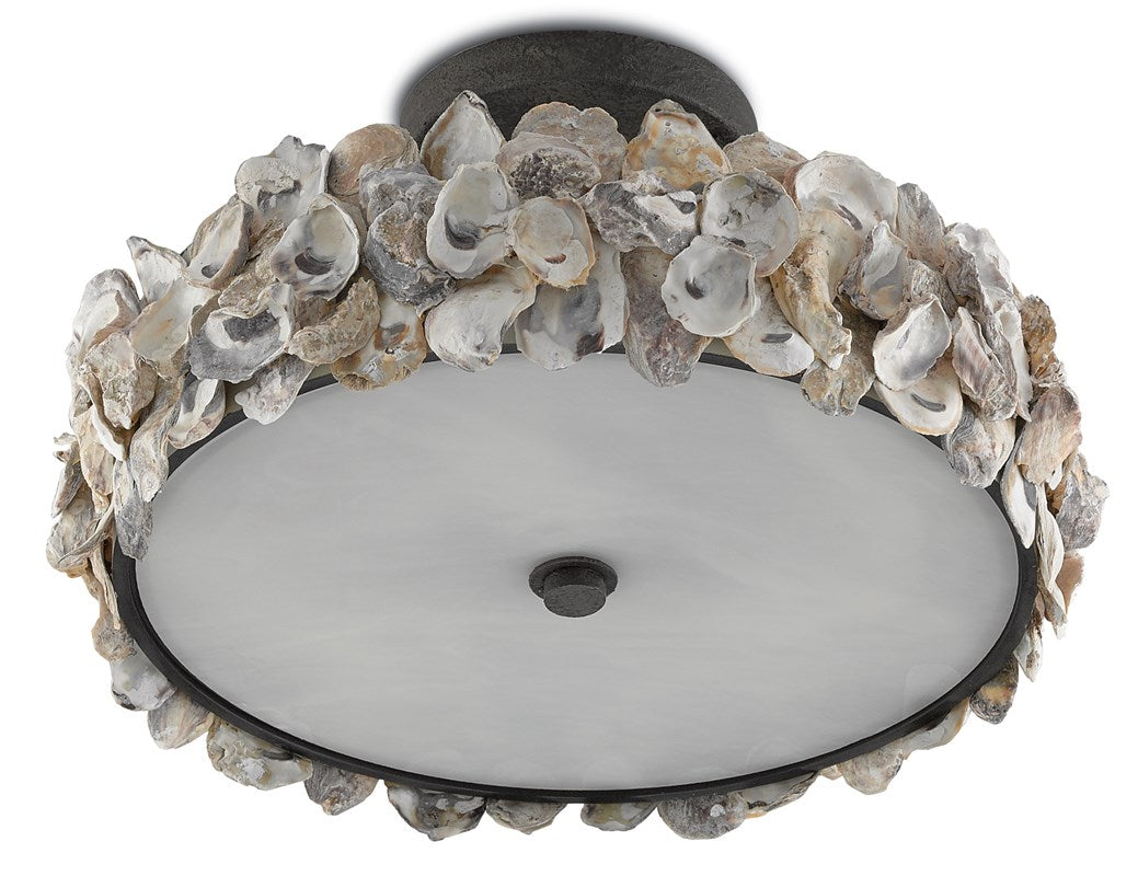 Currey & Company Oyster Semi Flush