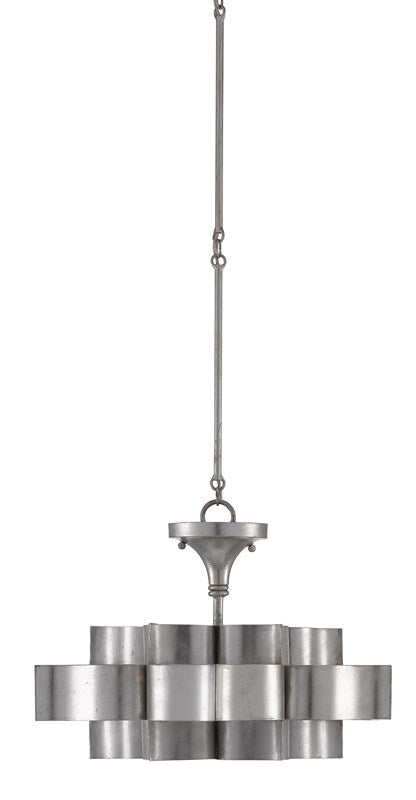 Currey & Company Grand Lotus Silver Small Chandelier