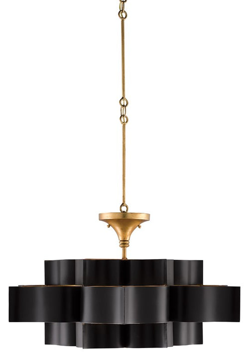 Currey and Company - Grand Lotus Black Large Chandelier