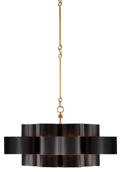 Currey and Company - Grand Lotus Black Large Chandelier